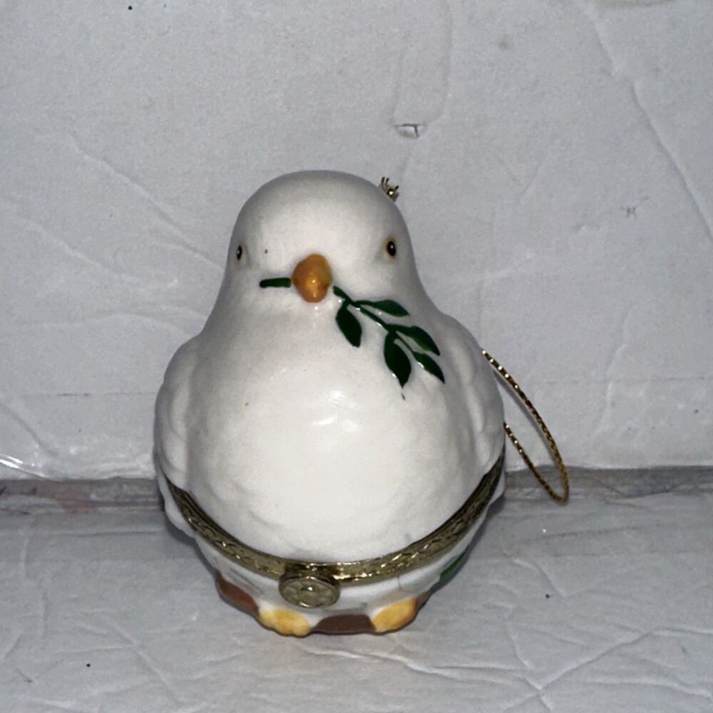 White Dove‎ Spring Bird Trinket Box Ornament Hanging Gift